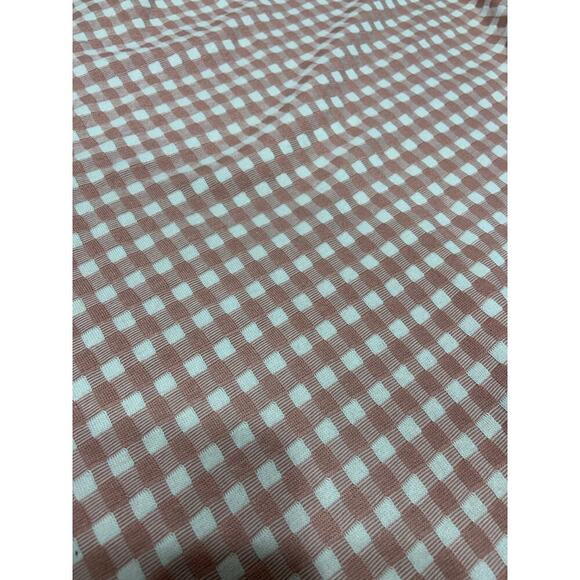 Preppy Light Academia Twee Midi Skirt Women Small Slit Gingham Pink Skater Soft - Picture 8 of 8